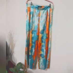 Colorful Tie-Dye Pants Wide Leg High Waist NWOT- XL